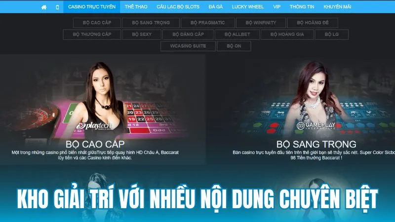 Kho sản phẩm giải trí với nhiều nhóm nội dung chuyên biệt